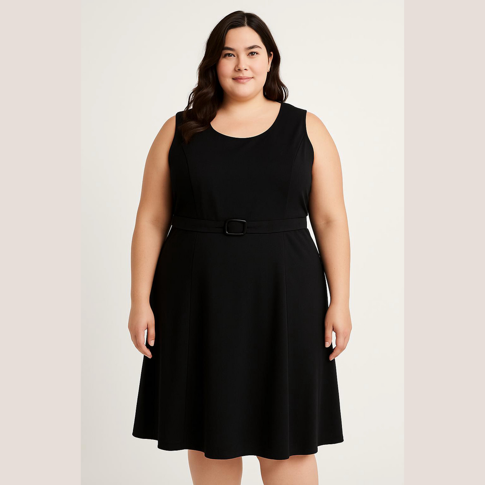 3/$10 Style & Co. Black Belt Accented Sheath Dress